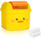 Mini Papelera Escritorio con Tapa, Pequeño Cubo Basura con Bolsas de Basura, Bonito Portátil Cubo de Mesa Papelera de Mesa de Maquillaje Papelera Sobremesa para Oficina Baño Cocina (Amarillo)