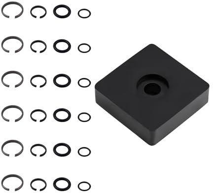 6 Set 3/8 & 6 Sets 1/2 Impact Retaining Ring Clip Impact Friction Rings with O-Ring, Including Retainer Ring Anvil Install Tool Compatible with Milwaukee Electric & Pneumatic Impact Wrench