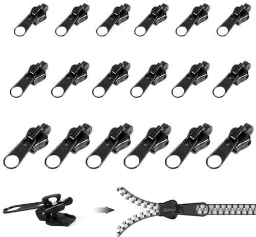 18 Stück Reißverschluss Reparaturset, Reißverschluss Reparatur Set in Drei Größen, Abnehmbare Reißverschluss Schieber Ersatz Für Koffer, Rucksäcke, Jacken
