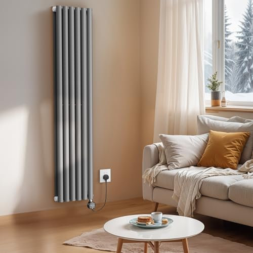 Warmiehomy Oil Filled Radiator, 6 Fins Double Panel Electric Heater, Electric Radiators Wall Mounted, 5 Modes, 7d/24h Timer, Child Lock, WIFI App Control, Touch Screen Adjustable Thermostat, 160*35cm
