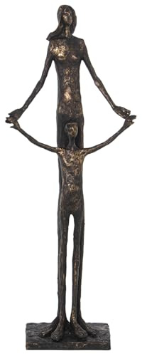 FIGURA RESINA MADRE E HIJO DORADO ENVEJECIDO 24X15X60CM
