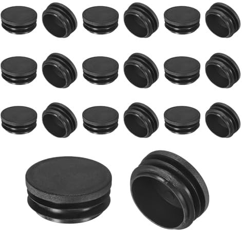 M METERXITY 20-Pack Round Plastic Hole Plugs, 1.65 (42mm) Plastic Tubing End Caps for Patio/Chairs/Fences, Metal Tubing Leg Cap, Furniture Pipe Insert Sliders Glides
