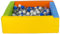 Velinda Piscine à balles carrée avec 300 balles, Cuir écologique, 5 éléments (Couleur de la Piscine/de balles: Jaune, Vert, Bleu, Orange/Blanc, Transparent, Bleu, Gris, Argent)