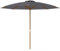 Outsunny 3(m) Garden Parasol, Pulley Operated Patio Umbrella, Wooden Parasol, Table Market Umbrella with Rope Pulley Mechanism and 8 Ribs, Dark Grey