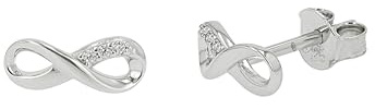 Tom Tailor Ohrstecker für Damen, Sterling Silber 925, mit Zirkonia, 4 mm, silber, Infinity, Geschenkidee, Ohrschmuck, Damenschmuck, 2100585