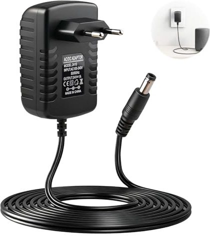 Netzteil 24V1A 24W Adapter für CCTV LED-Streifen Router TV-Box Lautsprecher | 24v LED netzteil Steckernetzteil DC mit 5,5x2,5mm Stecker EU Wandadapter, AC 100–240V zu 24 Volt 1000mA, 1m, Schwarz