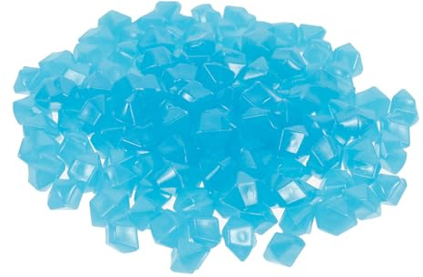 ULTECHNOVO Gravier Phosphorescent pour Aquarium 400pcs Pierres Lumineuses en Résine Décoratives pour Jardin Allée et Plantes en Pot Bleu