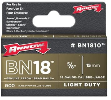 Arrow BN1810 BN Brad Nails, Pack of 1000,5/8 inch / 15 mm
