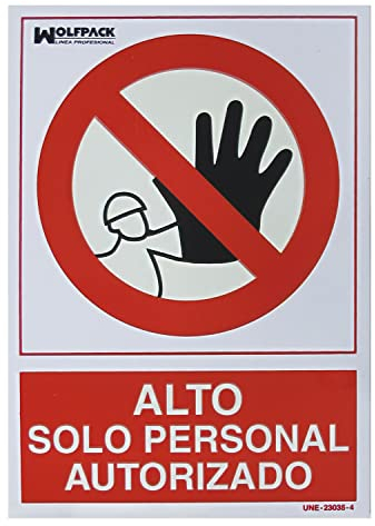 WOLFPACK LINEA PROFESIONAL - Cartel Alto Acceso Solo Personal Autorizado 30x21