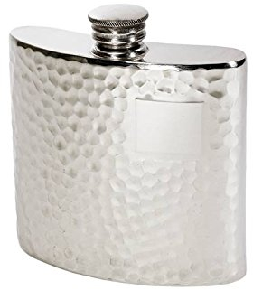 Wentworth Pewter - Hammered Patterned Pewter Hip Flask Available in 2 Sizes and with The Option to engrave Some Personal Details (Hammered Finish 4oz)