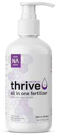 Thrive+ All in One Liquid Aquarium Plant Fertilizer – 500ml Highly Concentrated Aquatic Plant Fertilizer Solution – Nutrient-Rich Aquarium Plant Food – Convenient Usage – Effective Results
