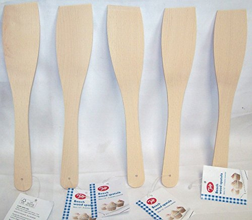 5 x Wooden Spatula Flat