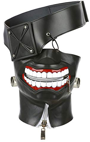 CoolChange Ken Kaneki Maske aus Gummi für Tokyo Ghoul Fans | mit PU-Leder Augenklappe