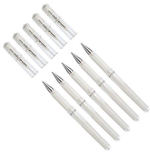 5er Pack Gelroller uni-ball® SIGNO UM 153, Schreibfarbe: weiß