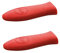 Lodge Silicone Hot Handle Holder Oven Pan Mitts Heat Protecting Silicone Cast Iron Skillet Dutch Oven (Red 2 Pack)