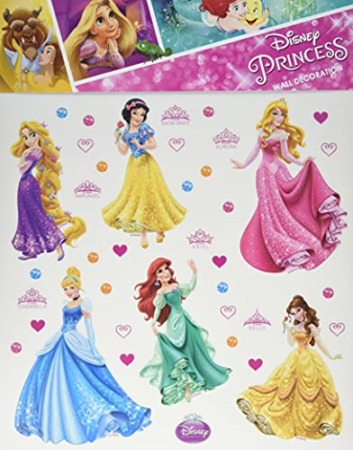 AG Design Disney Prinzessinnen Kinderzimmer Wand Sticker, PVC-Folie (Phtalate-Free), Mehrfarbig, 30 x 30 cm