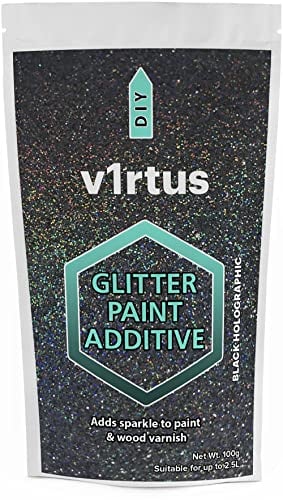 v1rtus Black Holographic Glitter Paint Additive 100g / 3.5oz Emulsion Paint