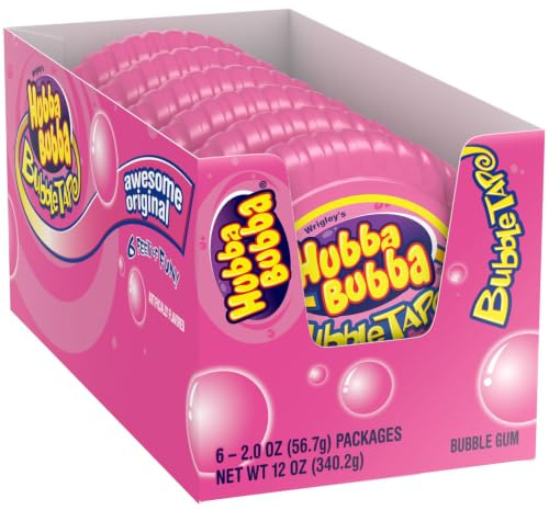 Hubba Bubba Awesome Original Bubble Gum Tape, 2 Ounce (Pack of 6)