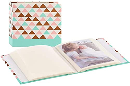 Hama Minimax Fotoalbum Designline (Traditionelles Fotoalbum im Format 13 cm x 16,5 cm, für 100 Fotos 10 x 15 cm, 100 Seiten, Dreieck) weiß/braun/türkis/rosa