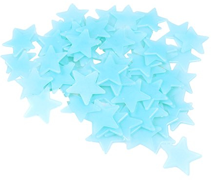 Hustar 25 Stück 6.5cm Selbstklebend Leuchtsterne Wandaufkleber Fluoreszierende Aufkleber Wandtattoo für Kinderzimmer Schlafzimmer Blau