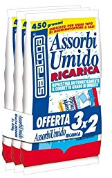 DEUMIDIFICATORE ASSORBIUMIDO RICARICA RICAMBIO 3X2 450 gr x 3