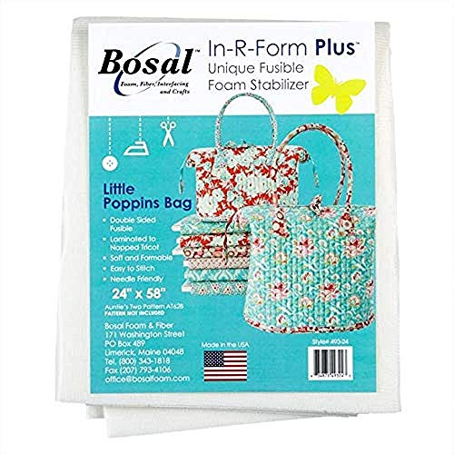 Bosal in-R-Form Plus Einzigartiger Fusible Foam Stabilisator 61 x 58 Zoll für Tanten, zwei kleine Poppins Taschen-Muster