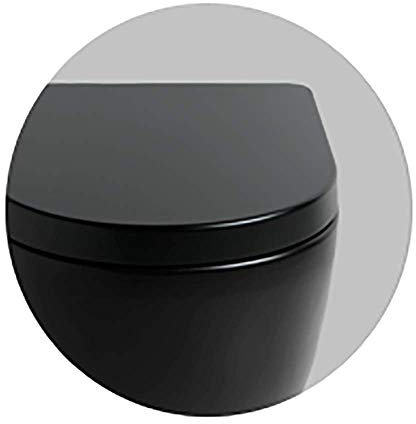 Vaso Wc Bagno Terra Filo Muro Senza Brida traslato File 2.0 in Diversi Colori (Nero Opaco)