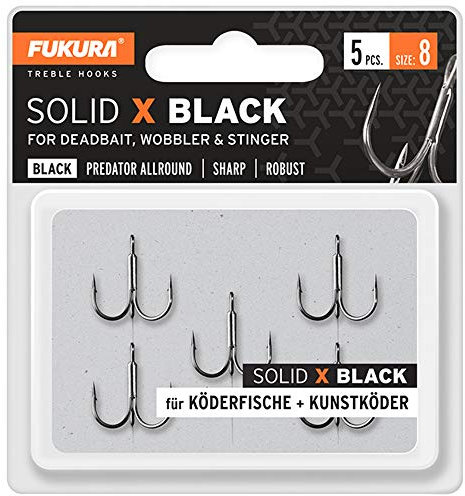 Fukura Solid X Drillinge - Drillingshaken, Größe/Packungsinhalt:Gr. 8/5 Stück