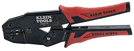 Klein Tools 3005CR - Crimpadora de cables con terminal aislado de trinquete para cable y cable de cobre de 10 a 22 AWG