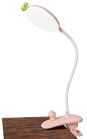 QJUZO Klemmlampe Bett, LED Leselampe Bett Touch Dimmbar 3 Farben Bettlampe Klemmleuchte Augenschutz Schwanenhals Leselampe Kinder USB Aufladbare für Studieren Arbeiten, Pink