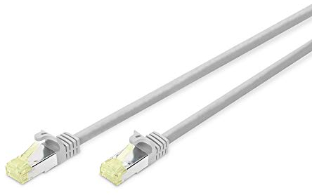 DIGITUS LAN Kabel Cat 6A - 3m - 100% Component Level Geprüft - RJ45 Netzwerkkabel - S/FTP Geschirmt - Grau
