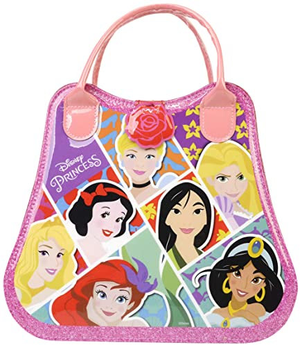 Lip Smacker Disney Princess Weekender Bag - Makeup Set for Kids - Trendy and Compact Nail Set with Nail Polish and Stickers - Manicure Kit for Kids - Gift for Girls