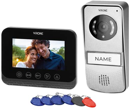 ORNO Virone ENIF 4,3'’ Video Türsprechanlage Für 1-Familienhaus, IP44 Wasserdicht 4-Draht