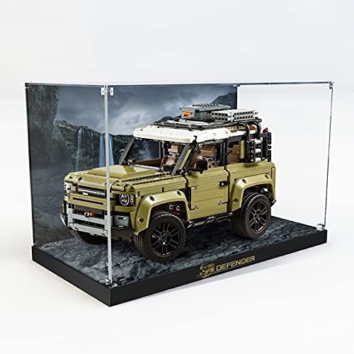 cooldac Acryl-Vitrine kompatibel mit Lego Technic Land Rover Defender 42110 Autobausteine Modellset, Staubdicht Transparent Clear Display Box Vitrine (Das Modell Nicht enthalten)