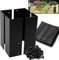 GDUUZ Garden Bed Corner Brackets set of 4 to make a 10” – 15” high Raised Planting or Vegetable Bed - Black - Heavy Duty Steel - Weed Barrier Fabric and Hardware included
