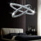 Modern Crystal Chandeliers Oval 2 Rings Pendant Lighting Adjustable Stainless Steel Ceiling Lights Fixtures for Dining Room Living Room Bedroom(Cool White)…