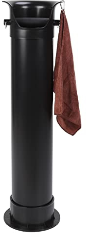 Espresso Knock Box, Coffee Grounds Knock Box, Commercial Large Capacity Floor Standing Coffee Knock Box Espresso Dump Bin with Removable Knock Bar & Towel for Restaurants Home Kitchens