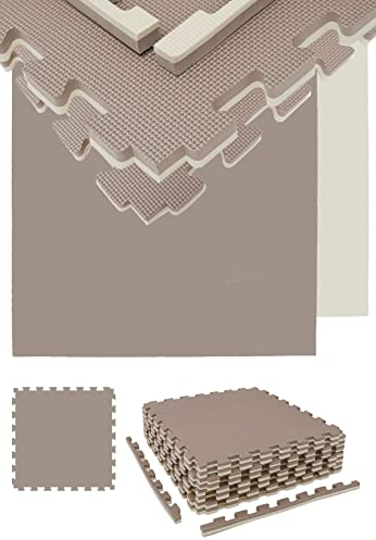 eyepower 3.2qm Profi Fitnessmatte Dicke 2cm - 8er Set 63x63cm Trainingsmatte - Bodenschutzmatte für Fitnessgeräte - Gewichte Hantel Kraftstation Laufband Rudergerät Fahrrad Ergometer Crosstrainer