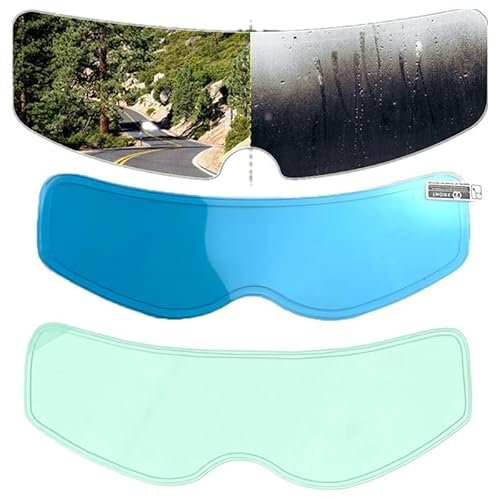 Lanakila Film de Casque Anti-buée photochromique 2 pièces, Film Anti-buée Universel pour Casque, lentille de visière Anti-buée Anti-Pluie pour Moto