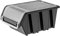 KADAX Caisse empilable avec couvercle, boîte de rangement en plastique PP, boîte de rangement dans différentes tailles et couleurs, boîtes de rangement avec rabat (noir, 1 pièce - 230 x 160 mm)