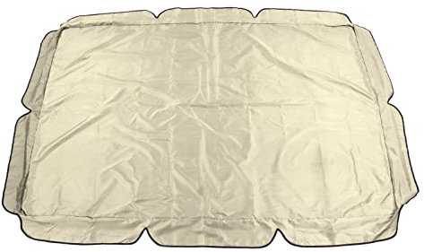 Kuuleyn Swing Cover, Outdoor Swing Canopy Replacement, Swing Canopy 600D Silver Coated Oxford Cloth Waterproof Swing Top Cover for Outdoor(Beige)