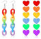 3 Paar Pride-Regenbogen-Ohrringe, LGBT-Ohrringe für Frauen, Lesben, Gay Pride, Charm, Acryl, baumelnde Ohrringe für Mädchen, Kunststoff Metall, Legierung