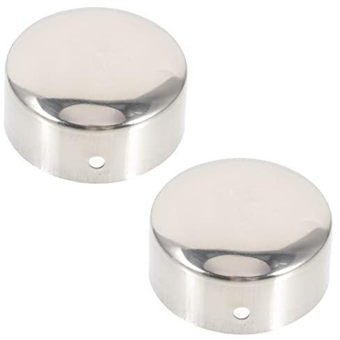 OSALADI 2st Runder Kappenstecker Endkappen Für Metallrohre Hardware-stecker Schlauchstopfen Pfostenabdeckung Aus Metallrohr Endkappen Aus Metall Rohrschutz Verbinder Rostfreier Stahl Glas