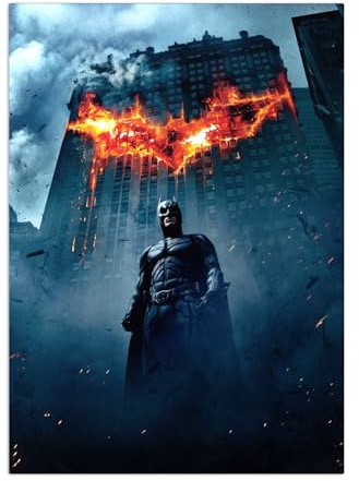 Displate Offiziell Batman MetallPoster Magnetische Befestigung Inklusive Lizenziert Bilder Hochwertiges Poster The Dark Knight - Batman in Gotham City Poster 45 cm x 32 cm