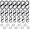 21pcs Clip Mousqueton, 3 Tailles en Métal avec 10 Porte-Clés Clips à Déconnexion Rapide Clip de Fermeture à Glissière Mini Mousqueton pour Le Sport l'Extérieur Le Camping l'escalade (Noir)
