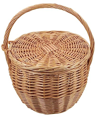 Cabilock Cestino della Spesa in Rattan Cestino della Ragazza Fiori Cestino da Picnic in Fattoria Cestino Portapaglia Cestino Porta Caramelle Cestini in Rattan Cestino Pane Nozze Vimini