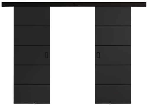 KIER FURNITURE Türen Werdi Duo 132 Moderne Schiebetüren - Wandschiebetür - Universal Links und Rechts - Metallschiebesystem - Robust, Haltbar - Stabil, Langlebig - Graphit B132xH205xT1,6 cm