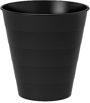 Q&H 10L Small Waste Bin Lightweight Wastebasket Trash Can - Plastic Storage Bins for Bathroom Kitchen Home Toilet Office Dorm Rooms - Recycle Paper Dustbin Modern Garbage Wastepaper Basket Black 28cm