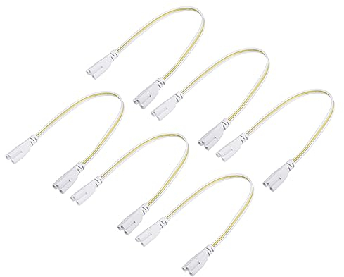 YOKIVE 6Stk T5 T8 LED Röhre Anschluss Kabel Verlängerbares Kabel mit Doppeltem Ende Verbinden Licht Röhren Ideal für LED Integrierte Röhren (Weiß 0.98Ft)