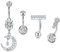 VFUN 14g Bauchnabelpiercing Set Dangle für Frauen Mädchen - Chirurgenstahl Lang Mit CZ